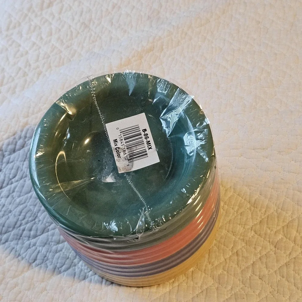 G.E.T. B-86 Diamond Mardi Gras Melamine 6 Inch 8oz Bowls Multi-Color Set of 12‎